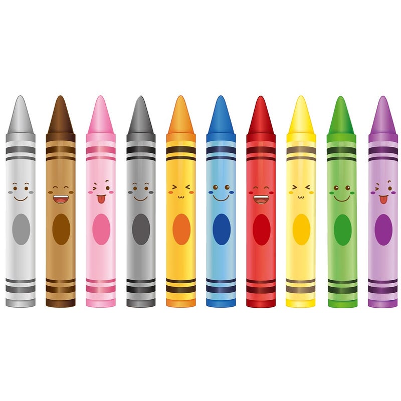 Fancy Land Crayon Wall Decals 10 Color Sticker for School Classroom Art Room Decoration - Image 1